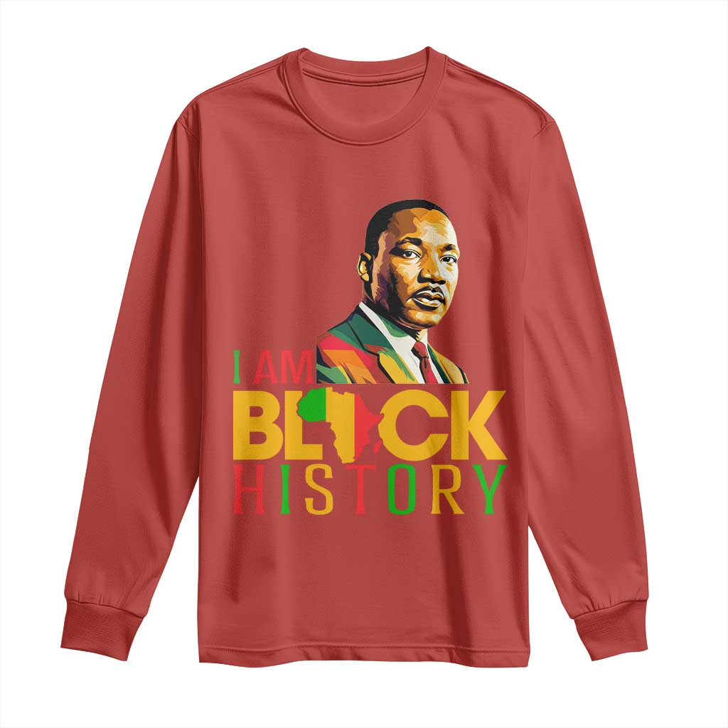 I Am Black History Long Sleeve Shirt Martin Luther Jr King African American Pride TS14 Red Print Your Wear