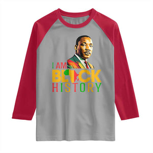 I Am Black History Raglan Shirt Martin Luther Jr King African American Pride TS14 Sport Gray Red Print Your Wear