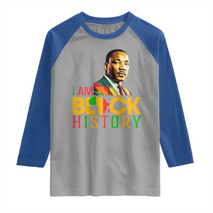 I Am Black History Raglan Shirt Martin Luther Jr King African American Pride TS14 Sport Gray Royal Print Your Wear