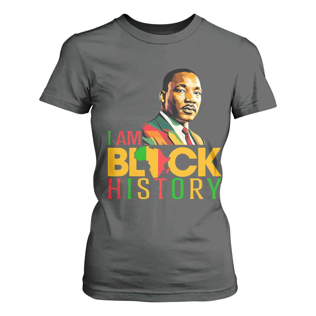 I Am Black History T Shirt For Women Martin Luther Jr King African American Pride TS14 Dark Heather Print Your Wear