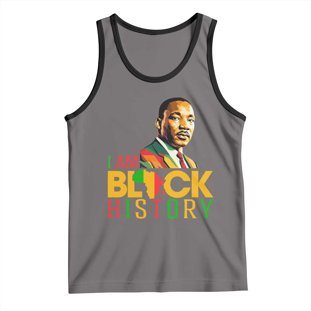 I Am Black History Tank Top Martin Luther Jr King African American Pride TS14 Deep Heather Black Print Your Wear