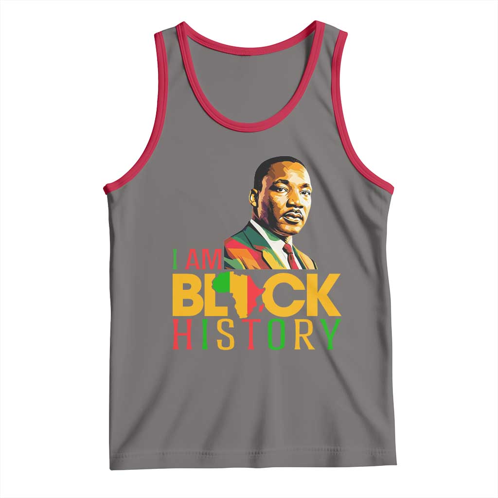 I Am Black History Tank Top Martin Luther Jr King African American Pride TS14 Deep Heather Red Print Your Wear