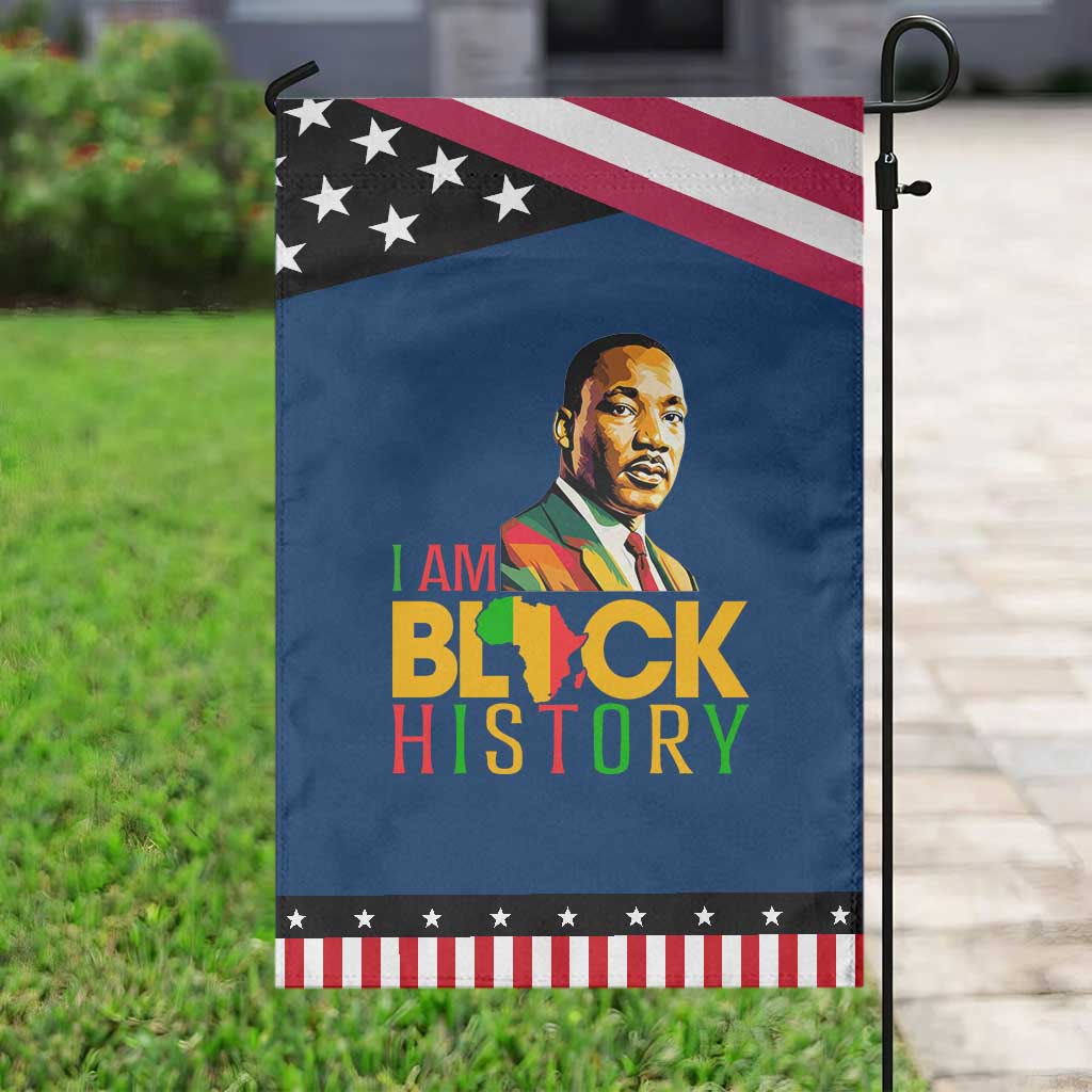 I Am Black History Garden Flag Martin Luther Jr King African American Pride TS14 Classic Blue Black Print Your Wear