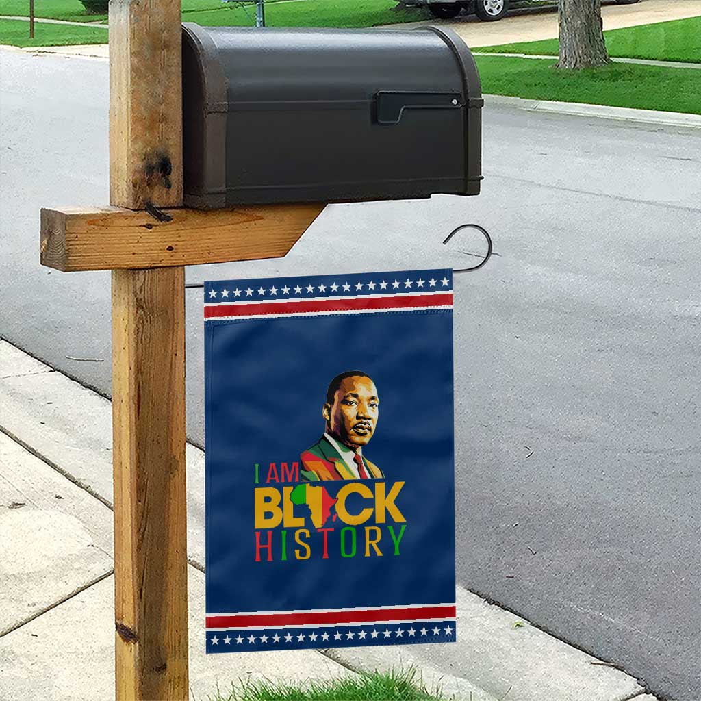 I Am Black History Garden Flag Martin Luther Jr King African American Pride TS14 Classic Blue Red Print Your Wear