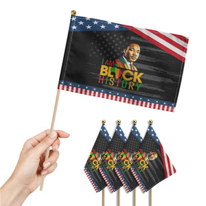 I Am Black History Patriotic Handheld Flag Martin Luther Jr King African American Pride TS14 Print Your Wear