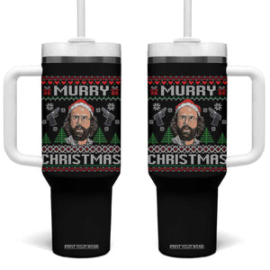 Murray Christmas Tumbler With Handle Funny Stranger Holiday Meme TS14 One Size: 40 oz Black Print Your Wear