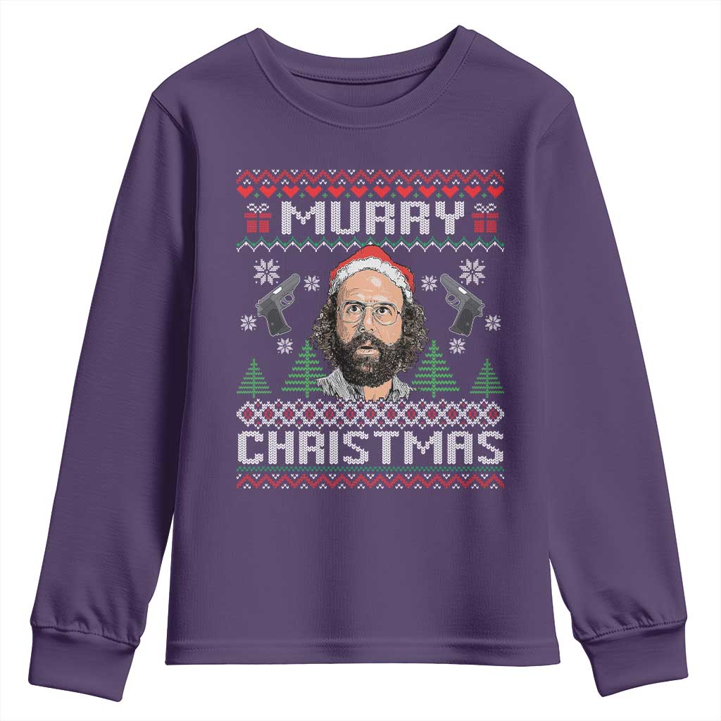 Murray Christmas Youth Sweatshirt Funny Stranger Holiday Meme TS14 Purple Print Your Wear