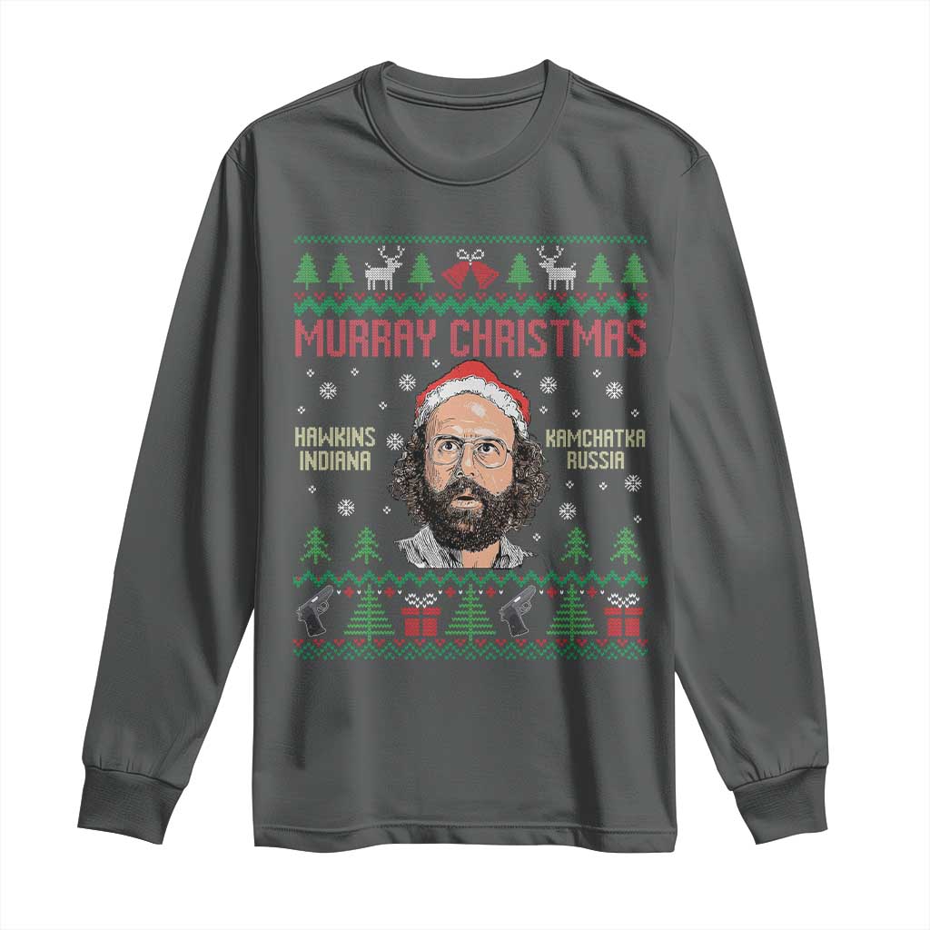 Stranger Christmas Long Sleeve Shirt Funny Murray Hawkins TS14 Dark Heather Print Your Wear