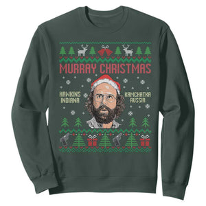 Stranger Christmas Sweatshirt Funny Murray Hawkins TS14 Dark Forest Green Print Your Wear