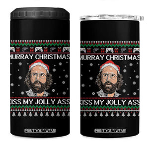 Stranger Christmas 4 in 1 Can Cooler Tumbler Santa Murray Kiss My Jolly Ass TS14 One Size: 16 oz Black Print Your Wear