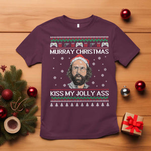 Stranger Christmas T Shirt Santa Murray Kiss My Jolly Ass TS14 Maroon Print Your Wear