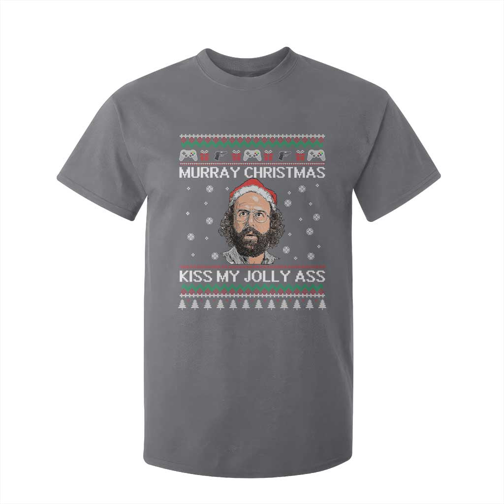 Stranger Christmas T Shirt For Kid Santa Murray Kiss My Jolly Ass TS14 Charcoal Print Your Wear