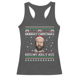 Stranger Christmas Racerback Tank Top Santa Murray Kiss My Jolly Ass TS14 Dark Heather Print Your Wear