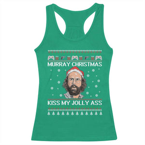 Stranger Christmas Racerback Tank Top Santa Murray Kiss My Jolly Ass TS14 Irish Green Print Your Wear