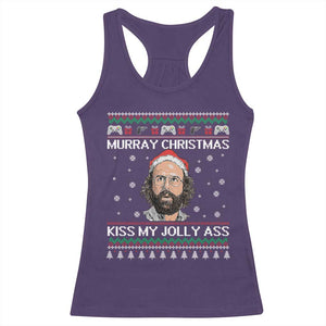 Stranger Christmas Racerback Tank Top Santa Murray Kiss My Jolly Ass TS14 Purple Print Your Wear