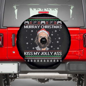 Stranger Christmas Spare Tire Cover Santa Murray Kiss My Jolly Ass TS14 Black Print Your Wear