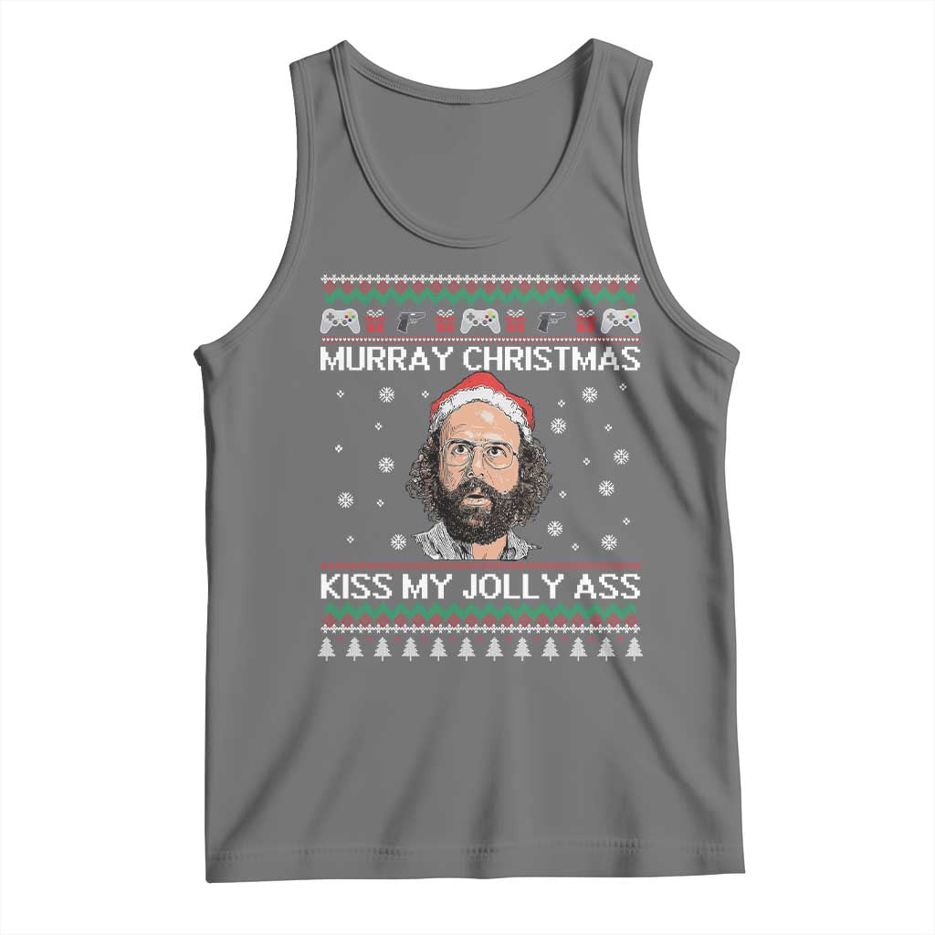 Stranger Christmas Tank Top Santa Murray Kiss My Jolly Ass TS14 Black Heather Print Your Wear