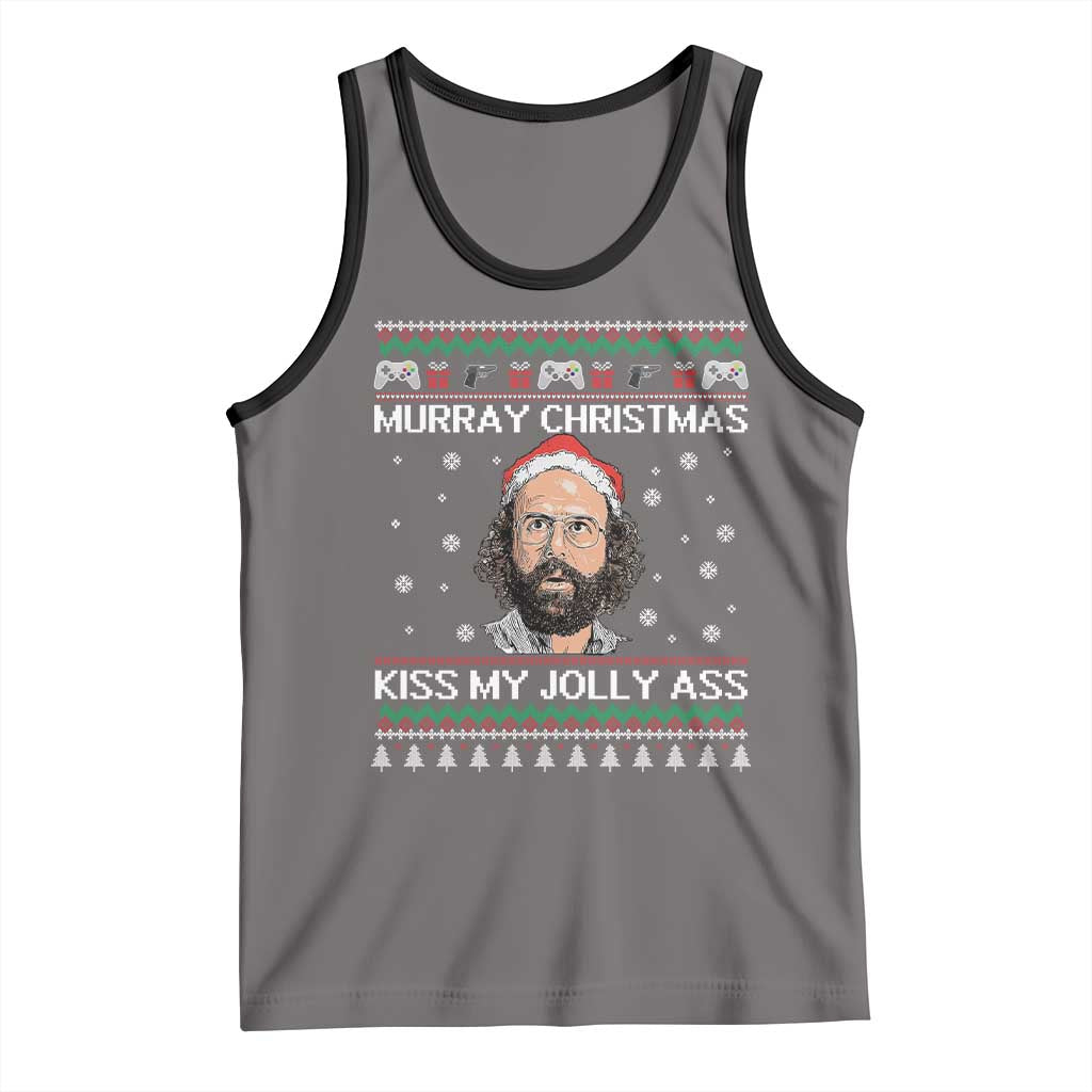 Stranger Christmas Tank Top Santa Murray Kiss My Jolly Ass TS14 Deep Heather Black Print Your Wear