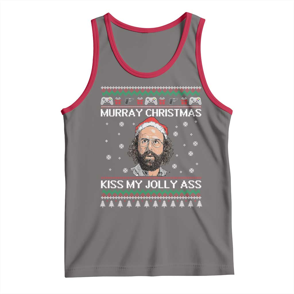 Stranger Christmas Tank Top Santa Murray Kiss My Jolly Ass TS14 Deep Heather Red Print Your Wear