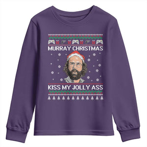 Stranger Christmas Youth Sweatshirt Santa Murray Kiss My Jolly Ass TS14 Purple Print Your Wear
