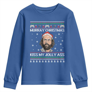 Stranger Christmas Youth Sweatshirt Santa Murray Kiss My Jolly Ass TS14 Royal Blue Print Your Wear