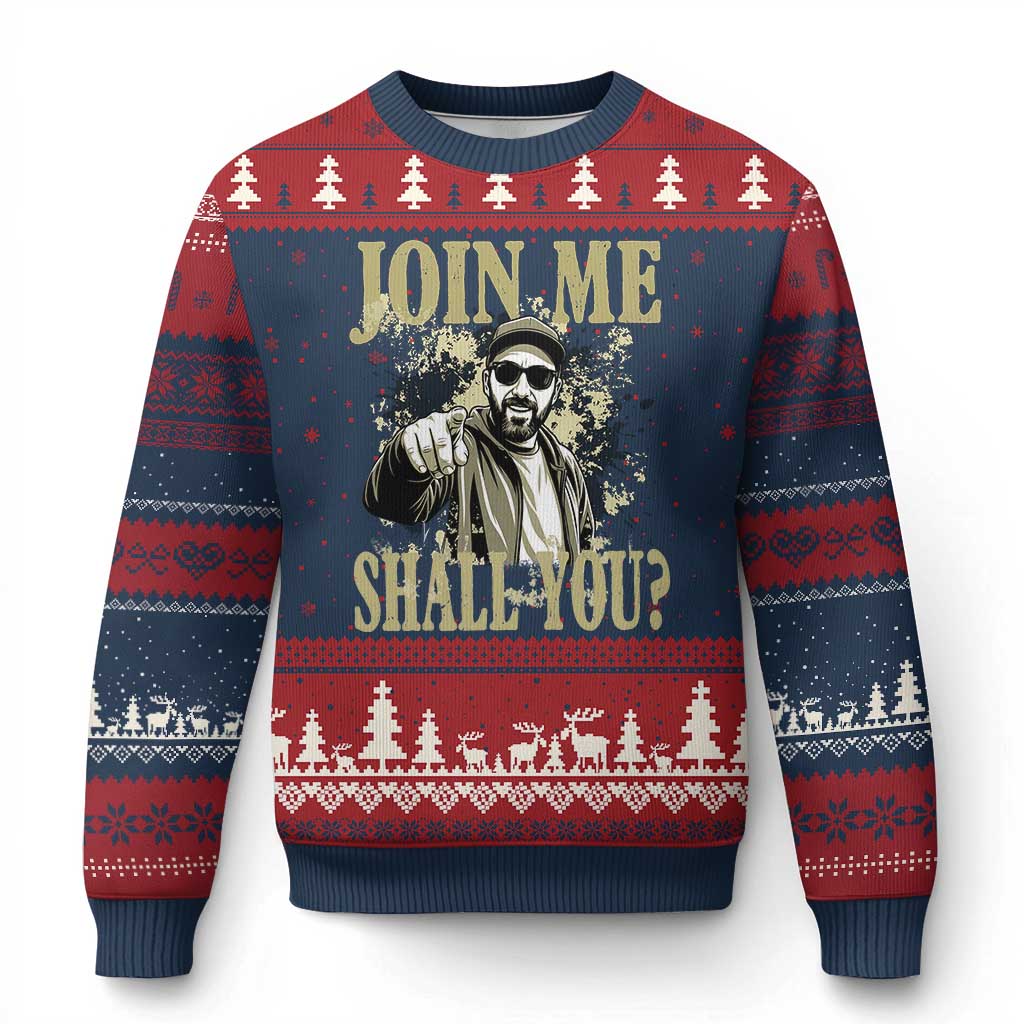Adam Memorial Tribute Ugly Christmas Sweater Join Me Shall You TS14 Navy Red Print Your Wear