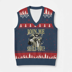 Adam Memorial Tribute V-Neck Knit Sweater Vest Join Me Shall You TS14 Navy Red Print Your Wear