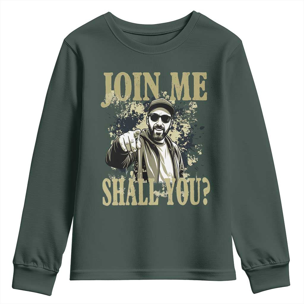 Adam Memorial Tribute Youth Sweatshirt Join Me Shall You TS14 Dark Forest Green Print Your Wear