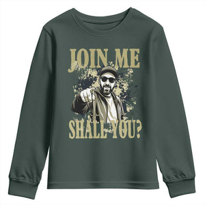 Adam Memorial Tribute Youth Sweatshirt Join Me Shall You TS14 Dark Forest Green Print Your Wear