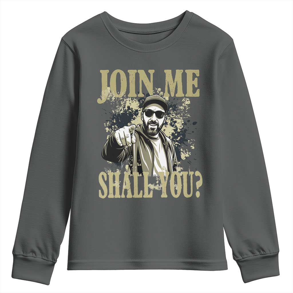 Adam Memorial Tribute Youth Sweatshirt Join Me Shall You TS14 Dark Heather Print Your Wear