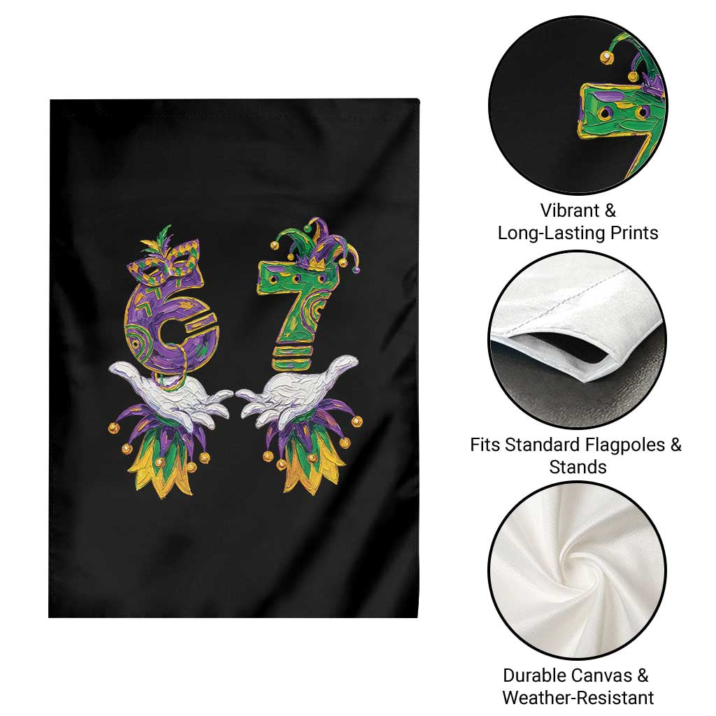 67 Mardi Gras Meme Garden Flag Funny Six Seven Hand Carnival Trendy TS14 Print Your Wear