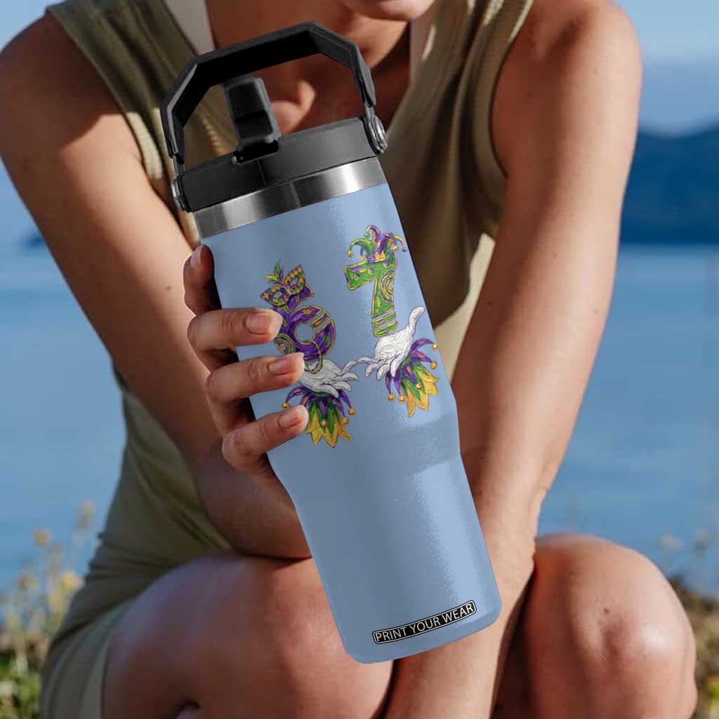 67 Mardi Gras Meme Flip Straw Tumbler Funny Six Seven Hand Carnival Trendy TS14 One Size: 30 oz Light Blue Print Your Wear