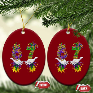 67 Mardi Gras Meme Ceramic Ornament Funny Six Seven Hand Carnival Trendy TS14 Print Your Wear