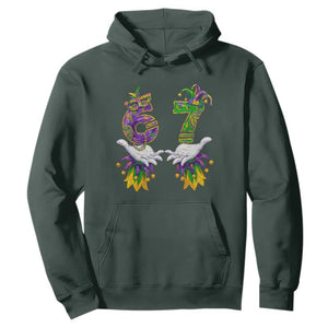 67 Mardi Gras Meme Hoodie Funny Six Seven Hand Carnival Trendy TS14 Dark Forest Green Print Your Wear
