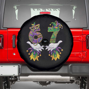 67 Mardi Gras Meme Spare Tire Cover Funny Six Seven Hand Carnival Trendy TS14 Black Print Your Wear