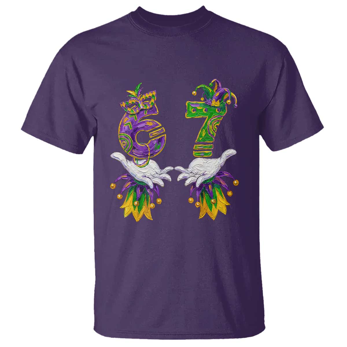 67 Mardi Gras Meme T Shirt Funny Six Seven Hand Carnival Trendy TS14 Purple Print Your Wear