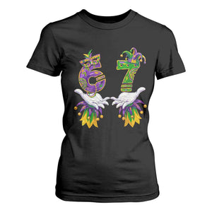67 Mardi Gras Meme T Shirt For Women Funny Six Seven Hand Carnival Trendy TS14 Black Print Your Wear