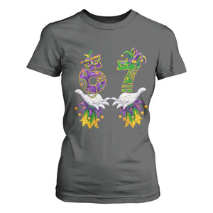 67 Mardi Gras Meme T Shirt For Women Funny Six Seven Hand Carnival Trendy TS14 Dark Heather Print Your Wear