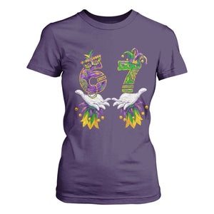 67 Mardi Gras Meme T Shirt For Women Funny Six Seven Hand Carnival Trendy TS14 Purple Print Your Wear
