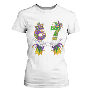 67 Mardi Gras Meme T Shirt For Women Funny Six Seven Hand Carnival Trendy TS14 White Print Your Wear