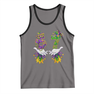 67 Mardi Gras Meme Tank Top Funny Six Seven Hand Carnival Trendy TS14 Deep Heather Black Print Your Wear