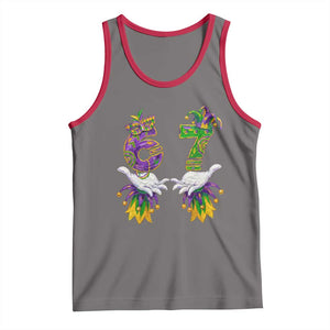 67 Mardi Gras Meme Tank Top Funny Six Seven Hand Carnival Trendy TS14 Deep Heather Red Print Your Wear