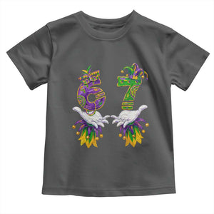 67 Mardi Gras Meme Toddler T Shirt Funny Six Seven Hand Carnival Trendy TS14 Dark Heather Print Your Wear