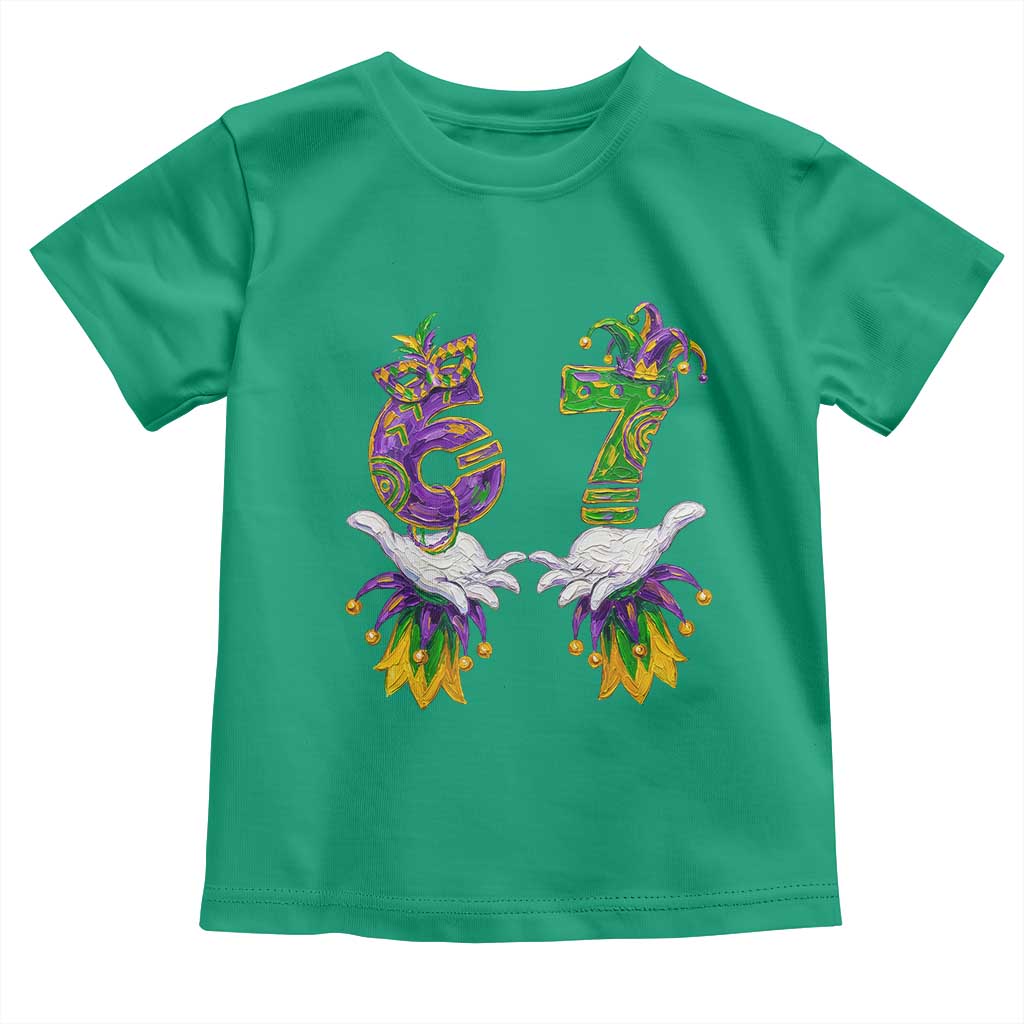 67 Mardi Gras Meme Toddler T Shirt Funny Six Seven Hand Carnival Trendy TS14 Irish Green Print Your Wear