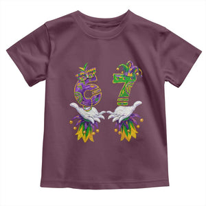 67 Mardi Gras Meme Toddler T Shirt Funny Six Seven Hand Carnival Trendy TS14 Maroon Print Your Wear
