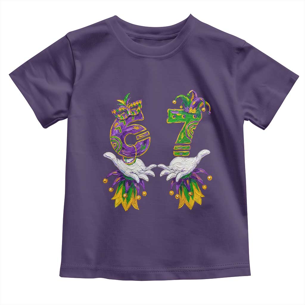 67 Mardi Gras Meme Toddler T Shirt Funny Six Seven Hand Carnival Trendy TS14 Purple Print Your Wear