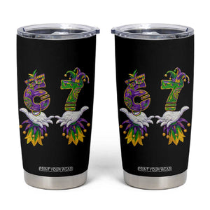 67 Mardi Gras Meme Tumbler Cup Funny Six Seven Hand Carnival Trendy TS14 Black Print Your Wear