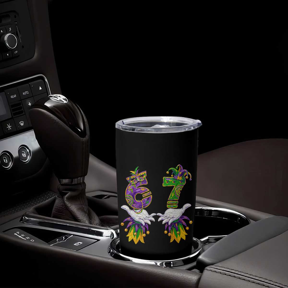 67 Mardi Gras Meme Tumbler Cup Funny Six Seven Hand Carnival Trendy TS14 Print Your Wear