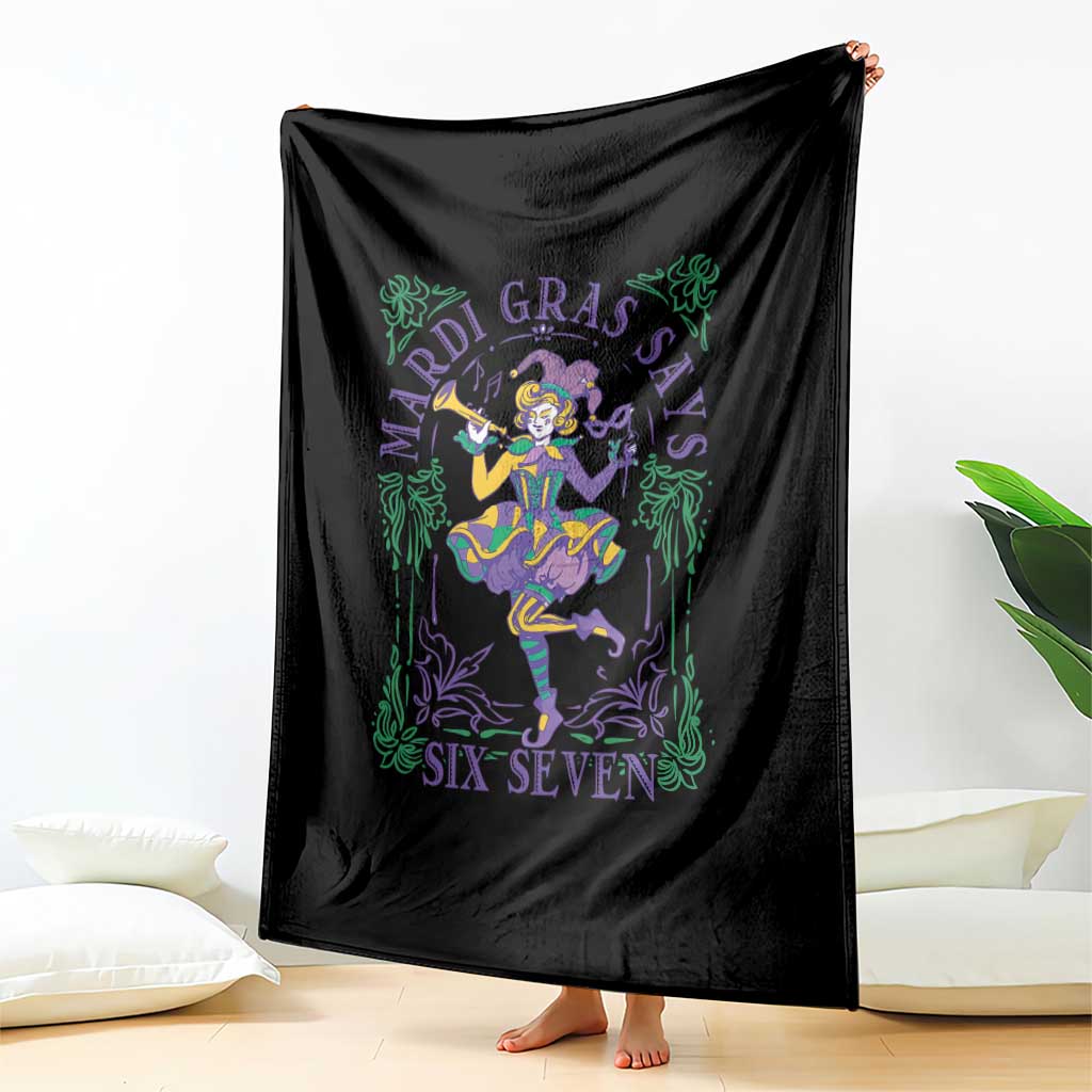 67 Mardi Gras Throw Blanket Funny Six Seven Carnival Trendy TS14 Print Your Wear