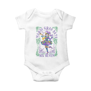 67 Mardi Gras Baby Onesie Funny Six Seven Carnival Trendy TS14 White Print Your Wear